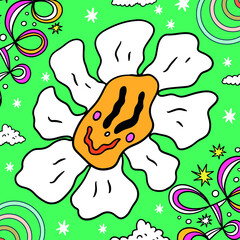 Psychedelic banner on the theme of space. Vector. Good for poster, print, web elements, instagram