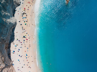 aerial view of Porto Katsiki beach at lefkada island