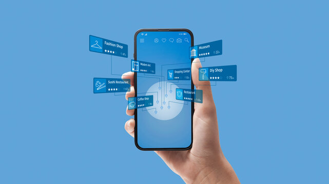 Augmented reality navigation app on smartphone