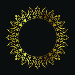 round ornament with luxury color isolated on black background