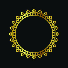 round ornament with luxury color isolated on black background
