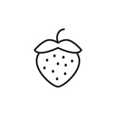 Garden strawberry fruit icon or strawberries icons vector, sign, symbol, logo, illustration, editable stroke, flat