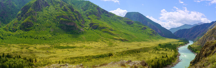 Katun river and Altay mountains in Inegen