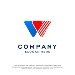 letter w logo industial concept premium vector