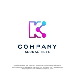 molecule logo letter k premium vector