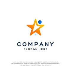 star house logo premium vector