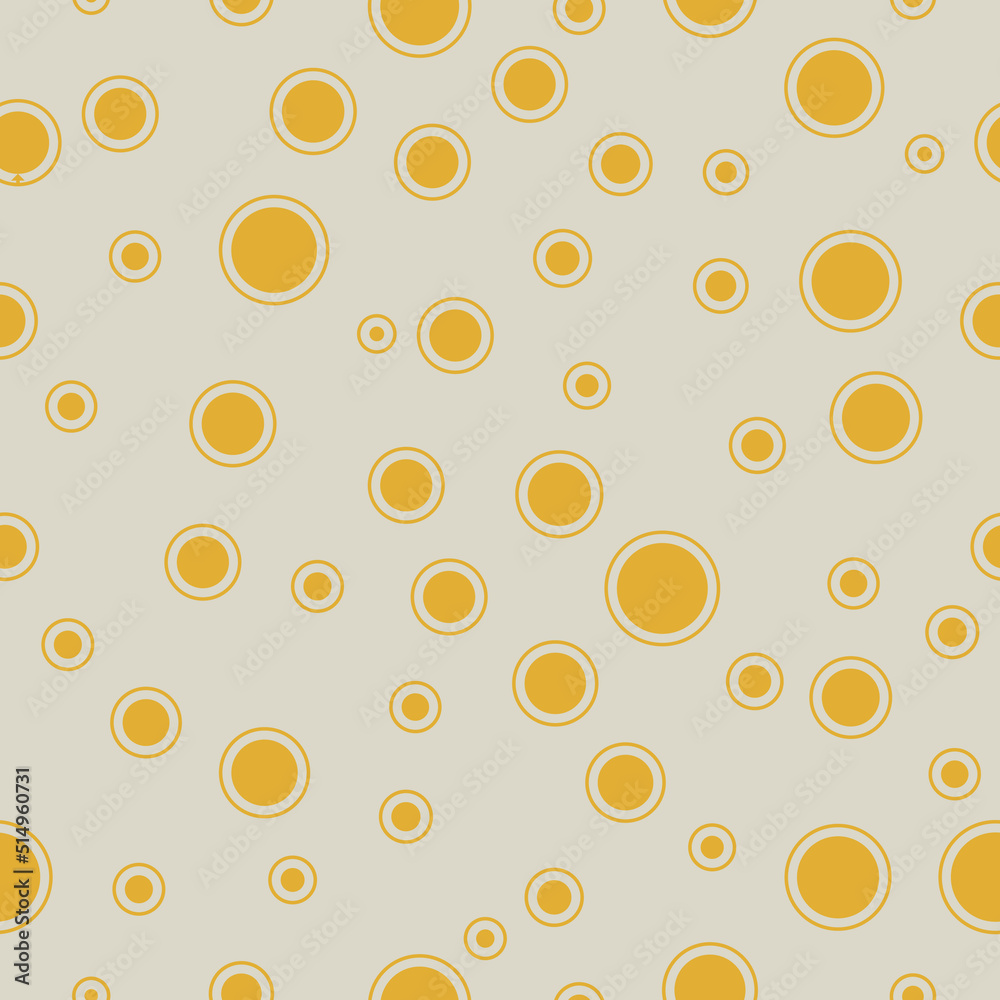 Aufkleber Yellow circles for print seamless. Texture for the interior of the circles. Vector seamless stylish pattern.