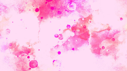 Colorful pink  pastel unicorn girly watercolor on paper texture. Art paint blots background. Fantasy smooth light pink watercolor bokeh paper texture. Beautiful grunge with dots. Space for text.