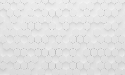 white hexagon texture background.3d rendering.