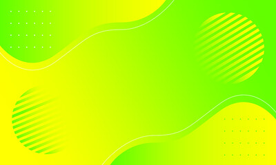 Green and yellow gradient background with circles and dots. Vector illustration of fashion abstract background. Concept of sports, fashion, technology. Vector illustration