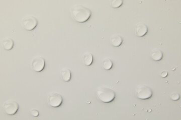 Abstract water drops on grey background, macro, Bubbles close up