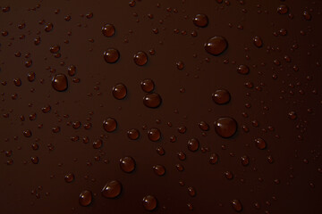 Abstract water drops on brown background, macro, Bubbles close up