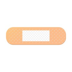 Illustration of medical plaster, elastic bandage patches of different shapes. Medical plaster in cartoon style. Various band aids in bright colors