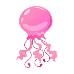 Colorful jellyfish vector illustration set. Cute cartoon sea jellies watercolor collection isolated on white. Marine animals concept