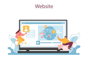 Tourism program online service or platform. Agent creating