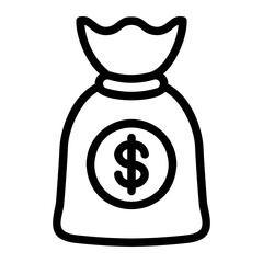 money bag line icon