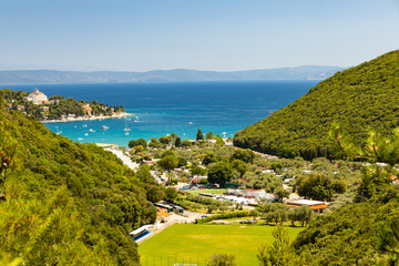 view to Rabac and the island Cres in Croatia
