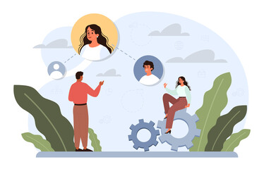 Cooperation teamwork concept. Collaboration and teamwork. Office