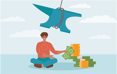 Financial trap concept. Investment risk or low level of financial