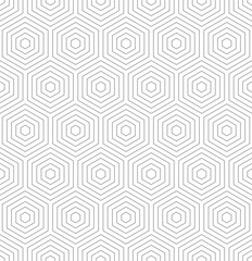 Geometric abstract vector hexagonal seamless background. Geometric modern light silver ornament. Seamless modern pattern