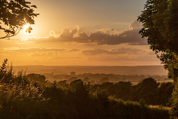 Sunset over rural Sussex in summer