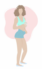 Sport athletic woman in cute cartoon style