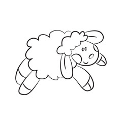 Cute Little Sheep. Coloring page antistress.Vector illustration for art therapy, antistress coloring book for adults and children.