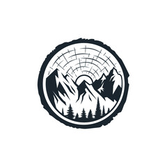 Emblem of nature in the form of a wooden cut.