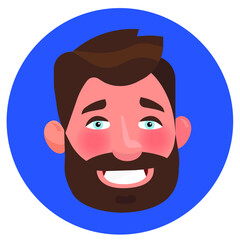  Bearded man cartoon character vector illustration