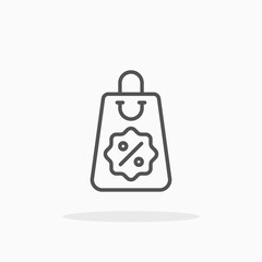 Discount Shopping line icon. Editable stroke and pixel perfect. Can be used for digital product, presentation, print design and more.