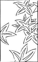 花札の筆書きイラスト　神無月　紅葉　10月　紅葉のカス