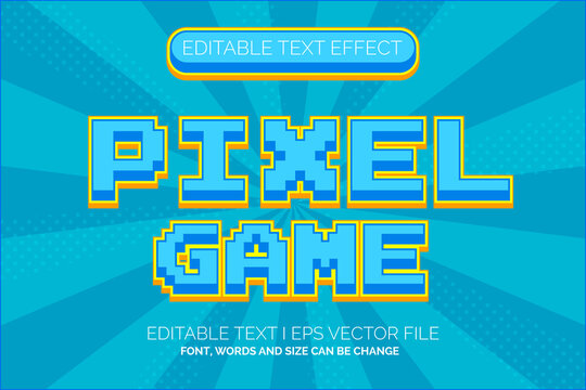 pixel text effect, editable adventure retro game text style 