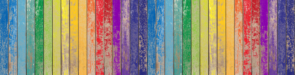 Fond bois vintage couleurs arc-en-ciel 