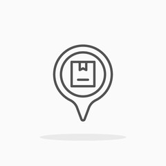 Parcel Delivery Location line icon. Editable stroke and pixel perfect. Can be used for digital product, presentation, print design and more.