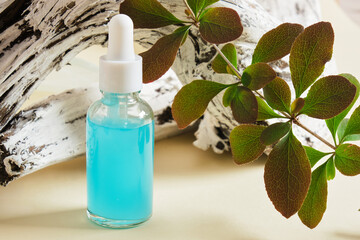 bottles with pipettes for cosmetics for serum or oil mokup