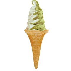 手描き抹茶バニラソフトクリーム