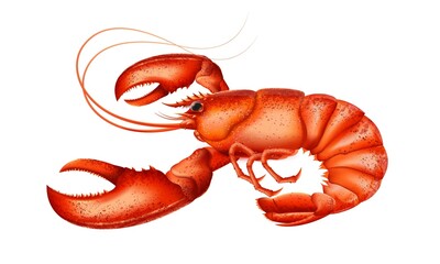 Lobster highly detailed vector. Shellfish detailed vector. Healthy meal. Cooking background. Logo closeup. Sea food.