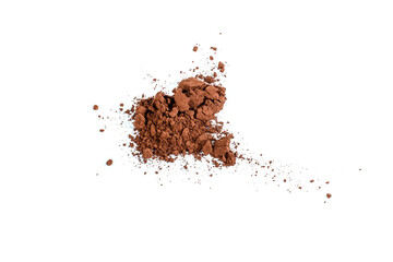 cocoa powder isolated on white background.