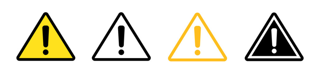 Set of signs of attention. Warning icon. Vector illustration.
