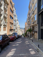 Obraz premium Istanbul, Turkey - the streets of the old city, the houses are painted in bright colors. istanbul streets