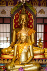 Fototapeta premium Bangkok, Thailand - June 18, 2022. Wat Nak Prok. A temple dedicated to Naga-protected Buddha statues..It is quiet and peaceful..