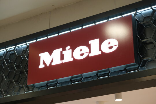 Shanghai,China-July 2nd 2022: Close Up Miele Store Sign. Domestic Appliances Brand