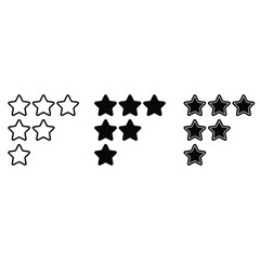 Rating icon vector set. Star illustration sign collection. Ranking symbol. assessment logo.