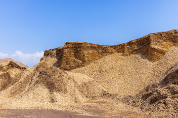 Woodchips drying in the sun