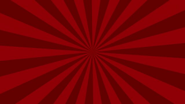 Abstract background Radial lines rotates red style comic cartoon animation background