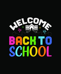 Fototapeta na wymiar Back to School logo t-shirt design back to school illustration