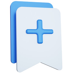 Fototapeta premium 3d rendering bookmarks add blue and white isolated