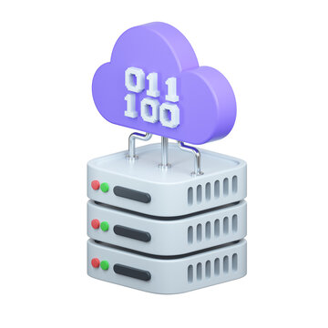 Cloud service 3d rendering icon. Isolated on white.