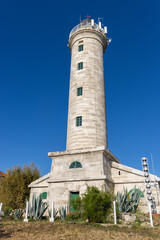 A lighthouse in Savudrija on the coast of Istra, Croatia