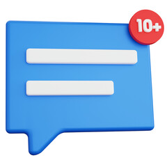Fototapeta premium 3d rendering chat blue with message count indicator isolated